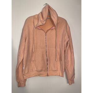 SOFT SERVE Cloud Cotton Hoodie in Peach - Made in USA - Size M - Full Zip - SOFT